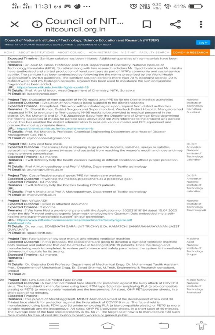 Recognised By MANIT Bhopal - AEG Research Achievement